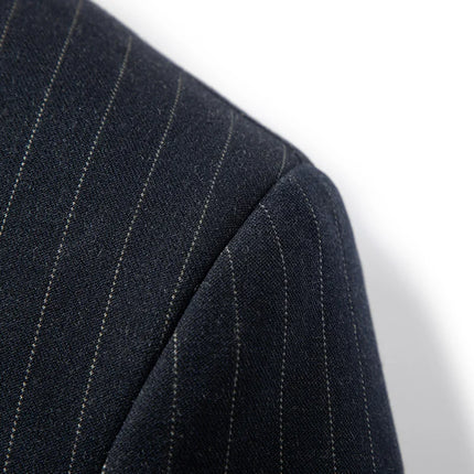 2025 new men's striped suit (suit + trousers) stylish and handsome British style wedding handsome two-piece set