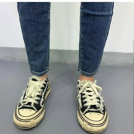 New Men's Slim Denim Jeans Casual Spring and Autumn Stretchy Skinny Pants Korean Style Trendy Cowboy Hip Hop Cropped Trousers