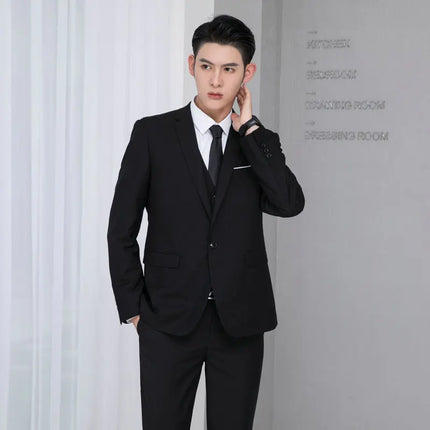 2026 Men Suit Coat Fashion Solid Color Turn Down Collar Male Outerwear Single-breasted Long Sleeve Business Versatile Man Jacket
