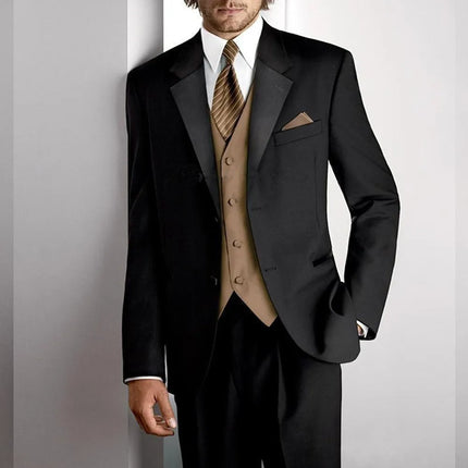 Shiny Grey Men Suits With Embroidery Groomsmen Groom Tuxedos Wedding Best Blazer Sets 3 Pieces (Jacket+Pants+Vest) Costume Homme