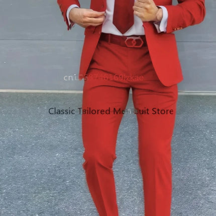 Men's Suit 2 Piece Suit   Jacket Pants Formal Wedding Tuxedo Groom Clothes Custom Color Blazer XS-5XL