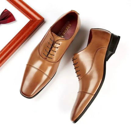 Fashion Business Dress Men Shoes 2025 New Classic Leather Men's Formal Shoes Comfortable Slip On Dress Shoes Men Oxfords