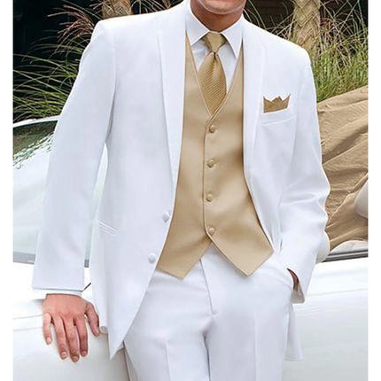 Shiny Grey Men Suits With Embroidery Groomsmen Groom Tuxedos Wedding Best Blazer Sets 3 Pieces (Jacket+Pants+Vest) Costume Homme
