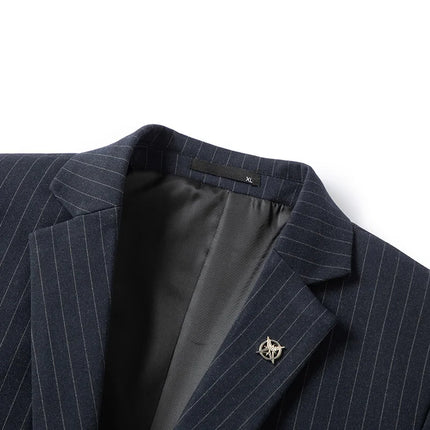 2025 new men's striped suit (suit + trousers) stylish and handsome British style wedding handsome two-piece set