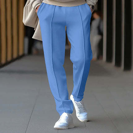 Summer Men Loose Trousers Casual Male High Elastic Waist Solid Color Wide Leg Full Pants CBFS-YY-133