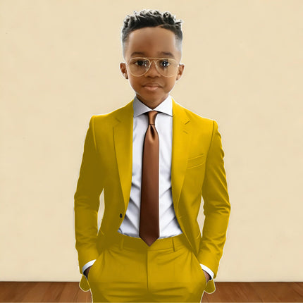 Darrk Green Boy Formal Wedding Suits Notch Lapel Kids Jacket Pants 2 Pieces Child Tuxedo Casual Suit for 2-16 Years Old Children