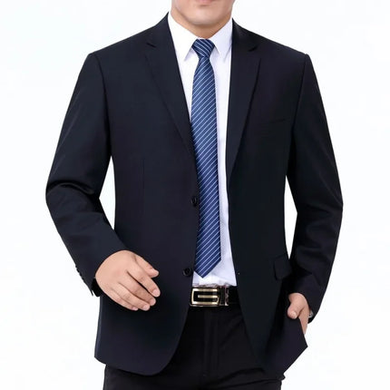 Solid Color Suit Men's Formal Wedding Best Man Sales Work Clothes Gentleman's Professional Show Business Office (Blazer+ Pants)