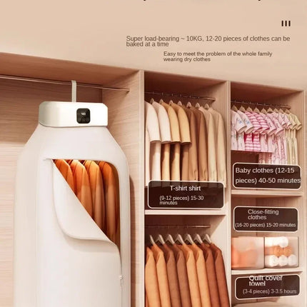 Folded Electric Clothes Dryer Remote Control Multifunctional Dryer Machine Portable Travel Warm Laundry Dryer with Timing Home