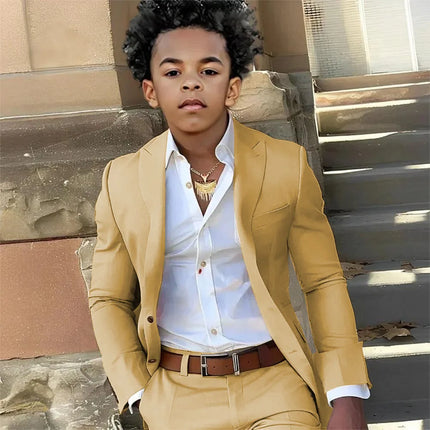 Casual Suit Boys Wedding Tuxedo Light Green Jacket Pants 2 Piece Set Formal Clothes Holiday Party Blazer Kids Custom Outfit