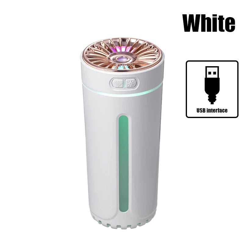 Vehicle-mounted Humidifier 300ml Mini Portable Spray Air Freshener Home LED Small Essential Oil Vaporizer Room Scent Diffuser