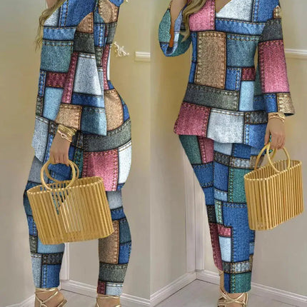Pants Set New 2023 Spring & Summer Printed Fashion 2-Piece Suit