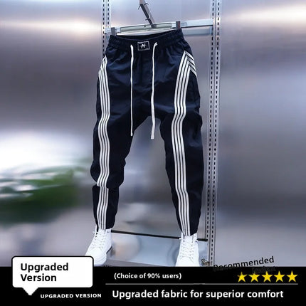 Trendy Mens Casual Pants Spring Summer Slim Fit Sports Harlan Trousers Elastic Waist Cargo kets Straight Leg Faion Brand