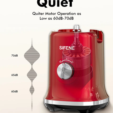 SIFENE Whole Fruits Cold Press Juicer Machine, 4.3-inch (110mm) Large Feed Chute for Vegetables and Fruits, Easy to Clean, Red