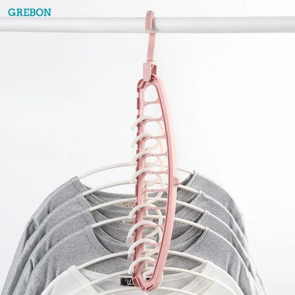 Multi-functional Folding 11-Hole Hanger Closet Organizer Rack Space-saving Multi-tier Hanging Rack Indoor Clothes Drying Rack