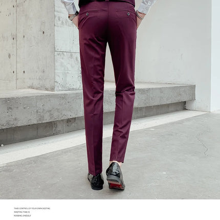 Suit (Blazer+vest+pants) Fashionable and Formal Outdoor Gentleman Solid Color Men's Business Wedding Host Gentle Three-piece Set