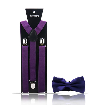 Elegant Fashion Adult Men's Suspenders And Bow Tie Two Pcs Set Harness Man For Pants Gentleman Suit Accessories Wedding Business