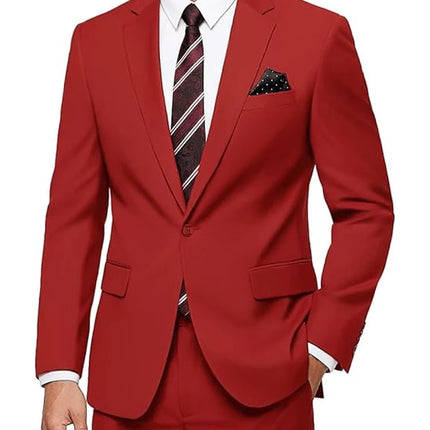 Elegant Men's Suit 2-Piece Set Slim Fit Jacket Pants for Men Wedding Party Formal Business Blazer Classic Prom Tuxedo 2026 New