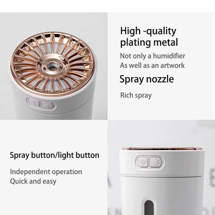 Vehicle-mounted Humidifier 300ml Mini Portable Spray Air Freshener Home LED Small Essential Oil Vaporizer Room Scent Diffuser