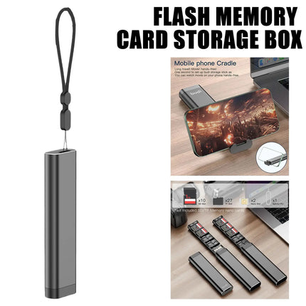 SDXC SDHC TF Card Storage Box with Sim Card Pin Box Store 27 TF Crad and 10 SD Card and 2 Nano SIM Card