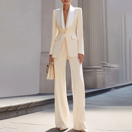 Customzied Women's Suits Blazer Luxury One-Button Shawl Lapel Slim Fit 2 Piece Jacket Pants Sets Evening Female Clothing Outfits