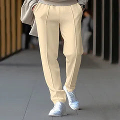 Summer Men Loose Trousers Casual Male High Elastic Waist Solid Color Wide Leg Full Pants CBFS-YY-133