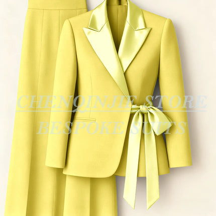 Customzied Women's Suits Blazer Fashion Peak Lapel Skinny Office Lady Outfits Formal Female 2 Piece Jacket Pants Full Sets