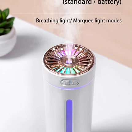 Vehicle-mounted Humidifier 300ml Mini Portable Spray Air Freshener Home LED Small Essential Oil Vaporizer Room Scent Diffuser