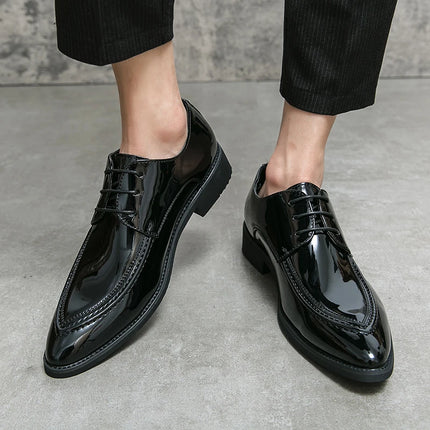 Italian Oxford Shoes For Men Luxury Patent Leather Wedding Shoes Pointed Toe Dress Leather Shoes Classic Original Derbies Shoes