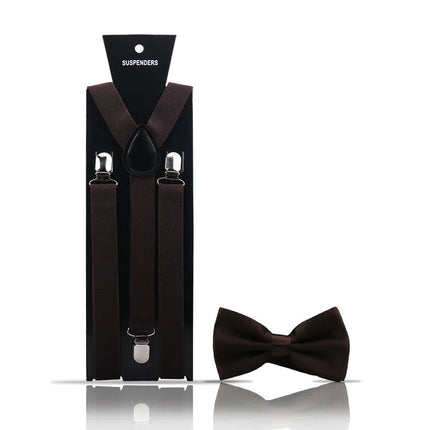 Elegant Fashion Adult Men's Suspenders And Bow Tie Two Pcs Set Harness Man For Pants Gentleman Suit Accessories Wedding Business