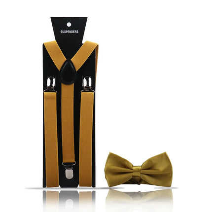 Elegant Fashion Adult Men's Suspenders And Bow Tie Two Pcs Set Harness Man For Pants Gentleman Suit Accessories Wedding Business