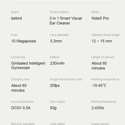 Bebird Note5 Smart Visual Ear Sticks Endoscope Tweezers High Precision Earpick Mini Camera Otoscope Health Care Ear Cleaner