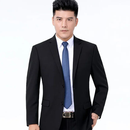 Solid Color Suit Men's Formal Wedding Best Man Sales Work Clothes Gentleman's Professional Show Business Office (Blazer+ Pants)