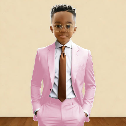 Darrk Green Boy Formal Wedding Suits Notch Lapel Kids Jacket Pants 2 Pieces Child Tuxedo Casual Suit for 2-16 Years Old Children