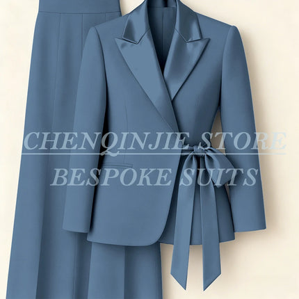Customzied Women's Suits Blazer Fashion Peak Lapel Skinny Office Lady Outfits Formal Female 2 Piece Jacket Pants Full Sets