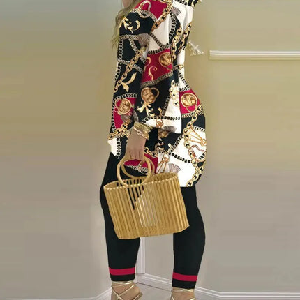 Pants Set New 2023 Spring & Summer Printed Fashion 2-Piece Suit