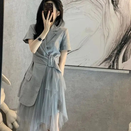 Women Clothing Temperament Suit Dress Robe Summer Dress Vestidos De Mujer Elegantes New Feminino Платье