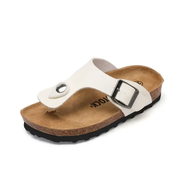 Children Summer Beach Slippers Boys Girls Fashion Cork Sole Flip-flops Outdoor Sandals Soft Sole Anti-Slip Kids Casual Slippers