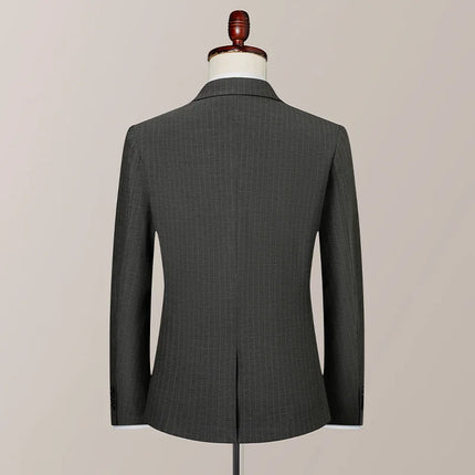 2025 new men's striped suit (suit + trousers) stylish and handsome British style wedding handsome two-piece set