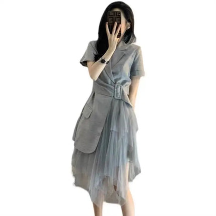 Women Clothing Temperament Suit Dress Robe Summer Dress Vestidos De Mujer Elegantes New Feminino Платье