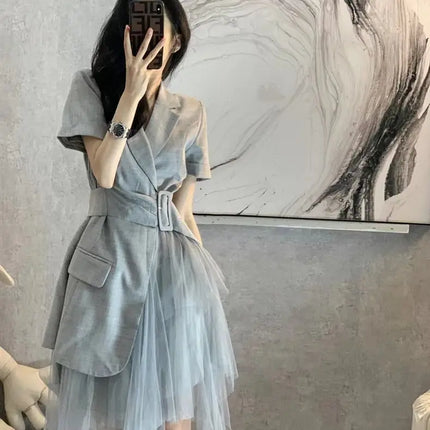 Women Clothing Temperament Suit Dress Robe Summer Dress Vestidos De Mujer Elegantes New Feminino Платье