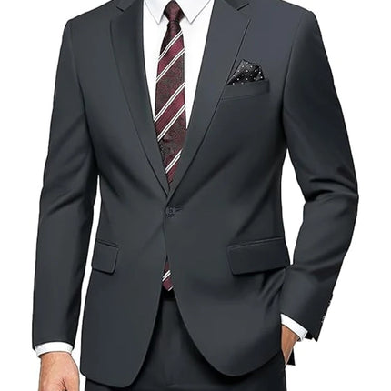 Elegant Men's Suit 2-Piece Set Slim Fit Jacket Pants for Men Wedding Party Formal Business Blazer Classic Prom Tuxedo 2026 New