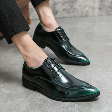 Italian Oxford Shoes For Men Luxury Patent Leather Wedding Shoes Pointed Toe Dress Leather Shoes Classic Original Derbies Shoes