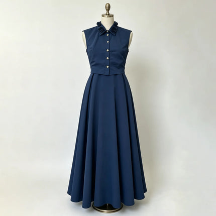 LIMO 2026 New Women's 2 Piece Set, Pink Button Up Shirt + High Waist Maxi Skirt, Elegant Casual Outfit
