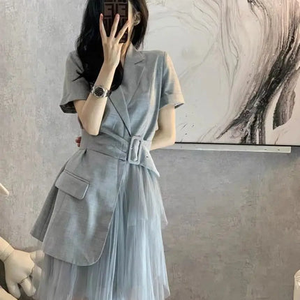 Women Clothing Temperament Suit Dress Robe Summer Dress Vestidos De Mujer Elegantes New Feminino Платье