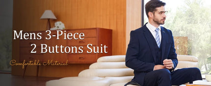 Men's Wedding Groomsmen Suit Set High-Quality Solid Color Casual Office Menswear Jacket + Vest + Pants