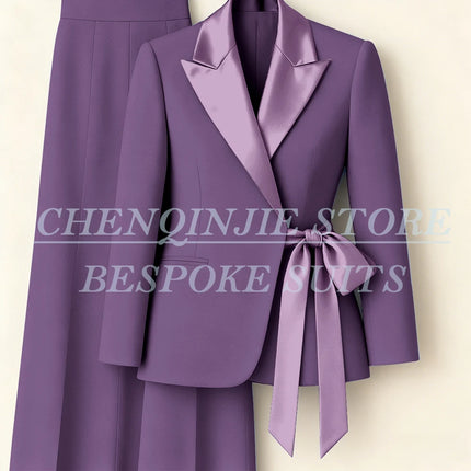Customzied Women's Suits Blazer Fashion Peak Lapel Skinny Office Lady Outfits Formal Female 2 Piece Jacket Pants Full Sets
