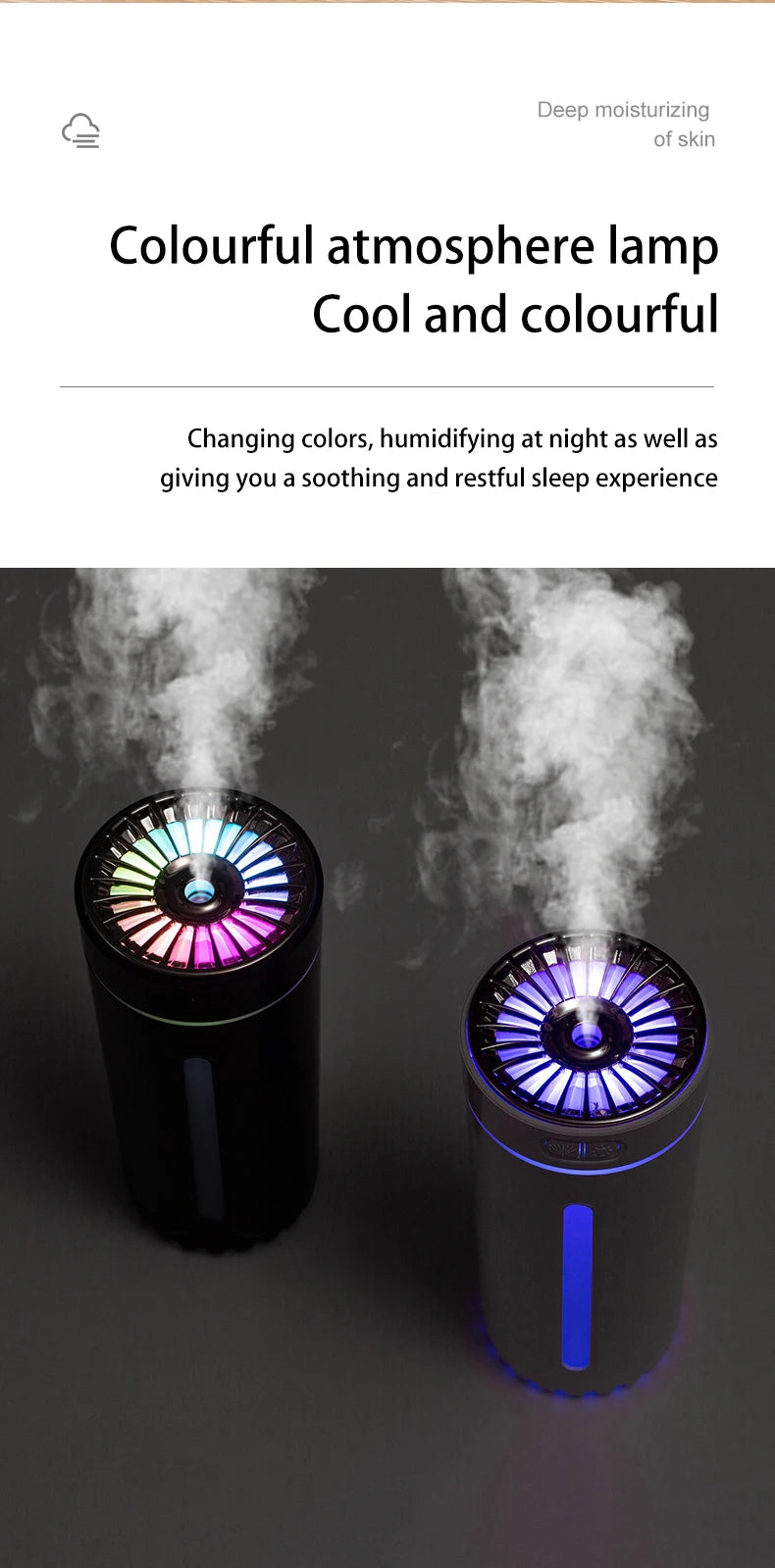 Vehicle-mounted Humidifier 300ml Mini Portable Spray Air Freshener Home LED Small Essential Oil Vaporizer Room Scent Diffuser