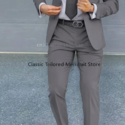 Men's Suit 2 Piece Suit   Jacket Pants Formal Wedding Tuxedo Groom Clothes Custom Color Blazer XS-5XL