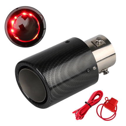 With LED Flashing Decorative Light Racing Car Muffler Exhaust Pipe 63-65mm Tail Vent Flaming Luminous Motorcycle Universal DIY