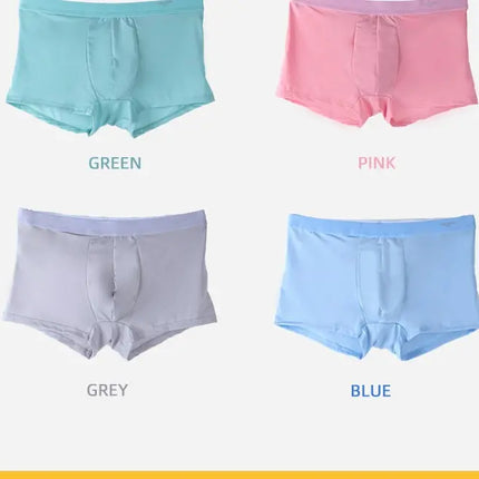 4PCS/Set Boxers Ice Silk Man Underwear Boxer Graphene Men Underpants Breathable Comfortable Men's Panties Ultrathin Shorts Trunk